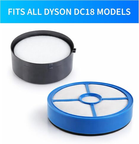 طقم فلتر HEPA متوافق مع المكانس الكهربائية Dyson DC18 - مرشحات المحرك قبل وبعد + مجموعة مفك براغي مكونة من 3 قطع لسهولة الاستبدال. in Kuwait