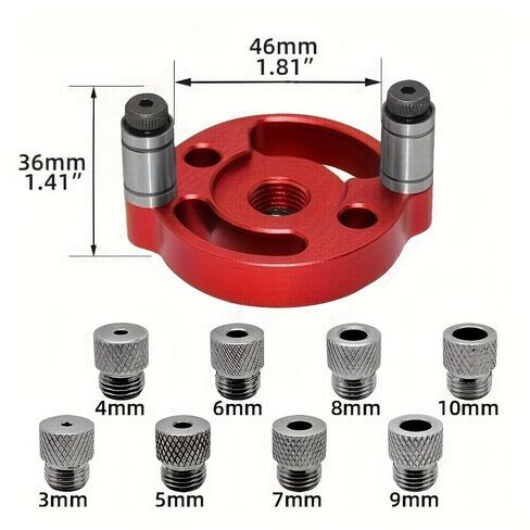 A Set of Red Aluminum Alloy Center Woodworking Dowel Clamps, Woodworking Drilling Tools, and Hexagonal Nut Splicing Tools in Kuwait