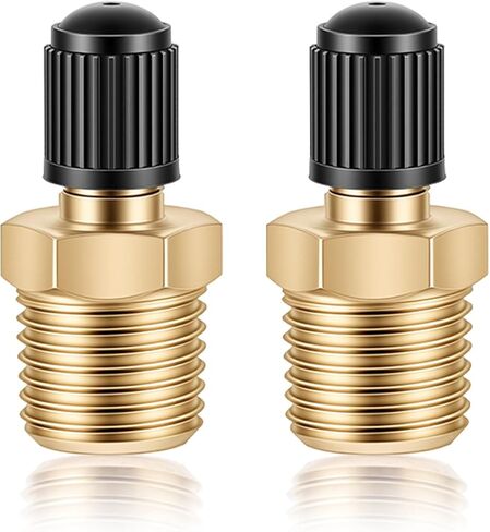 2pcs 1/4" NPT Tank Valve, Brass Schrader Valve Male Threads Standard Valves Core Using with Air Compressor Tanks in Kuwait