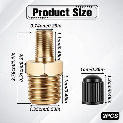 2pcs 1/4" NPT Tank Valve, Brass Schrader Valve Male Threads Standard Valves Core Using with Air Compressor Tanks in Kuwait