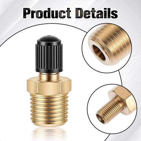 2pcs 1/4" NPT Tank Valve, Brass Schrader Valve Male Threads Standard Valves Core Using with Air Compressor Tanks in Kuwait