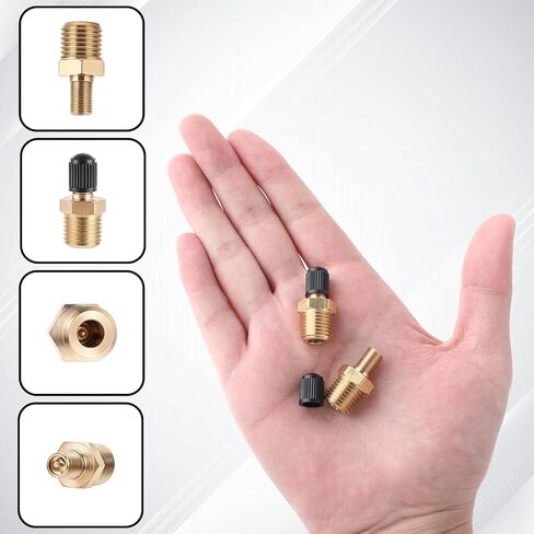 2pcs 1/4" NPT Tank Valve, Brass Schrader Valve Male Threads Standard Valves Core Using with Air Compressor Tanks in Kuwait