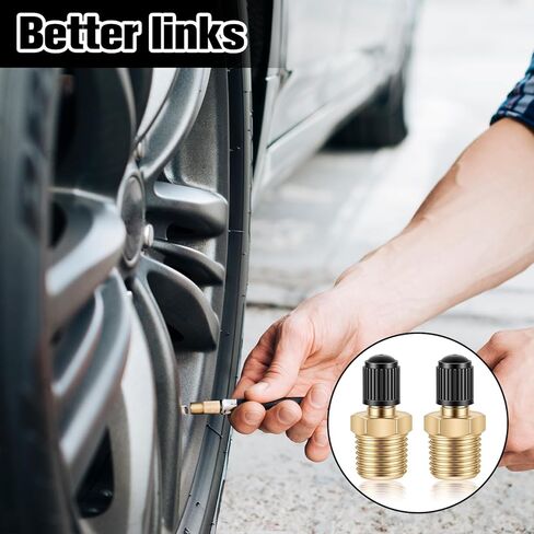 2pcs 1/4" NPT Tank Valve, Brass Schrader Valve Male Threads Standard Valves Core Using with Air Compressor Tanks in Kuwait