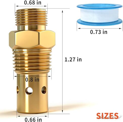 CAC-437-2 صمام فحص ضاغط الهواء 1/2 NPT 1/2 CFPC تركيبات نحاسية لـ DeVilbiss Craftsman 5HP IRL6560V IRL5G20 5E60VAD in Kuwait