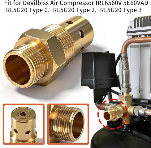 CAC-437-2 صمام فحص ضاغط الهواء 1/2 NPT 1/2 CFPC تركيبات نحاسية لـ DeVilbiss Craftsman 5HP IRL6560V IRL5G20 5E60VAD in Kuwait