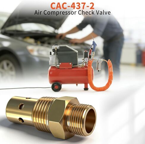 CAC-437-2 صمام فحص ضاغط الهواء 1/2 NPT 1/2 CFPC تركيبات نحاسية لـ DeVilbiss Craftsman 5HP IRL6560V IRL5G20 5E60VAD in Kuwait