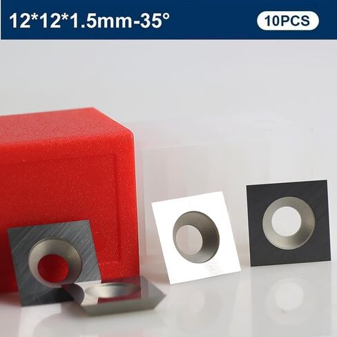 10 قطع 12 × 12 × 1.5 مم (السُمك) قاطعات من الكربيد لقمة توجيه تسطيح البلاطة، حافة قطع 4 (قابلة للعكس)، شفرة بديلة مربعة قياسية لقمة توجيه السطح in Kuwait