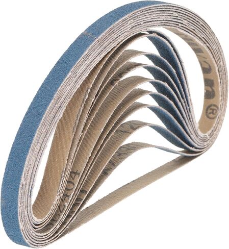 10pcs 3/8" x 21" Sanding Belts 120 Grits Zirconia Abrasive Belt Sander Paper Sanding Papers for Metal Alloy Wood Grinding Polishing, Blue in Kuwait