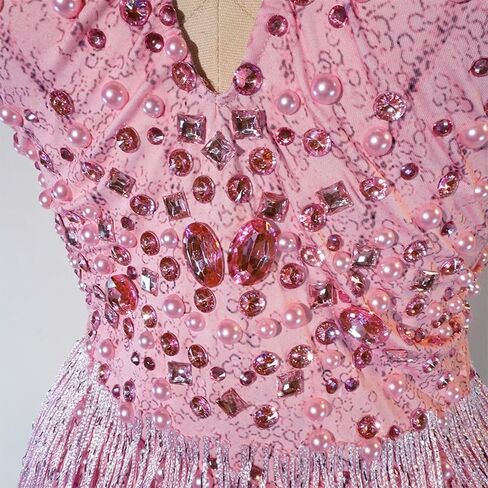 Youmeisha Sparkly Rhinestones Sexy Backless Deep V-Neck Fringes Bodysuit Nightclub Party Ds Show Birthday Team Dance Costumes in Saudi Arabia