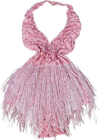 Youmeisha Sparkly Rhinestones Sexy Backless Deep V-Neck Fringes Bodysuit Nightclub Party Ds Show Birthday Team Dance Costumes in Saudi Arabia