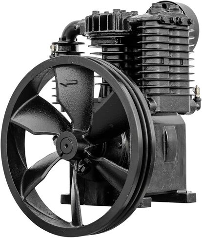 مضخة ضاغط الهواء البديلة 5 HP مرحلتين 2 اسطوانة من الحديد الزهر 19 SCFM بحد أقصى مع فلتر سحب لـ 80 جالون أو أكبر CS1105T in Kuwait