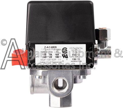 Z-AC-0628 مفتاح ضغط 4 منافذ 110-135 رطل لكل بوصة مربعة ثنائي القطب 120-240 فولت متوافق مع وحدات ضاغط الهواء بكابل Craftsman وDeVilbiss وPorter in Kuwait
