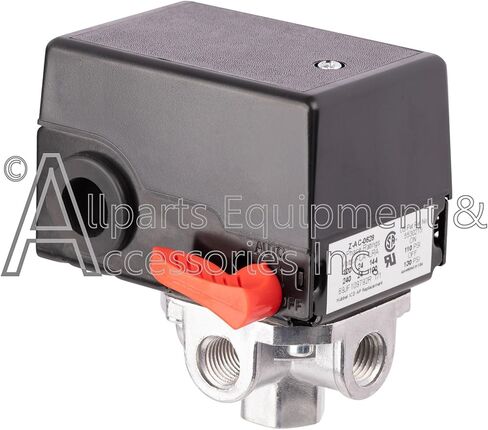 Z-AC-0628 مفتاح ضغط 4 منافذ 110-135 رطل لكل بوصة مربعة ثنائي القطب 120-240 فولت متوافق مع وحدات ضاغط الهواء بكابل Craftsman وDeVilbiss وPorter in Kuwait