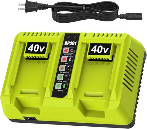 2 Port OP401 Fast Charger Replace for Ryobi 40V Battery Charger Compatible with Ryobi 40V Battery OP4015 OP4026 OP4040 OP4050 OP4060 in Kuwait