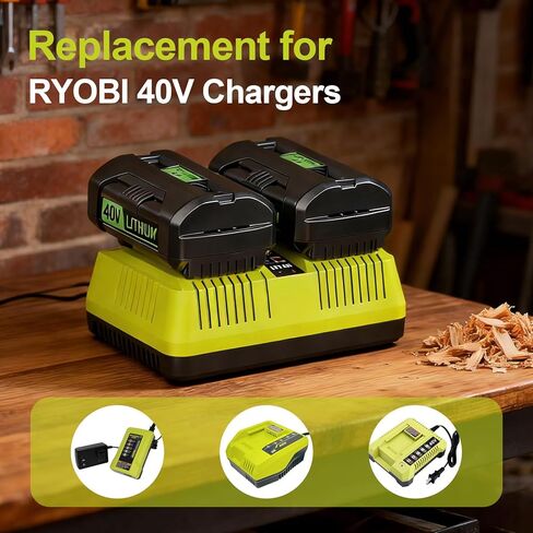2 Port OP401 Fast Charger Replace for Ryobi 40V Battery Charger Compatible with Ryobi 40V Battery OP4015 OP4026 OP4040 OP4050 OP4060 in Kuwait