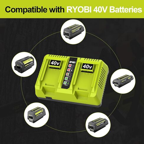 2 Port OP401 Fast Charger Replace for Ryobi 40V Battery Charger Compatible with Ryobi 40V Battery OP4015 OP4026 OP4040 OP4050 OP4060 in Kuwait