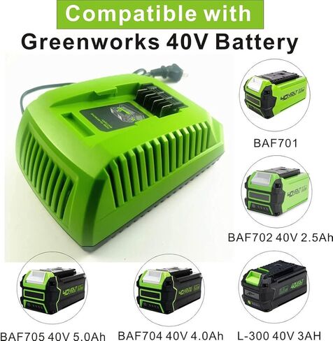 شاحن بطارية Greenworks 29482 بديل 40 فولت، متوافق مع بطارية Greenworks 40 فولت 29472 29482 29462 2901319 BAF702 L-300 BAF704 BAF705، استبدال الشاحن 29482 C-220 in Kuwait