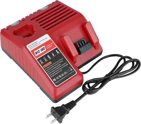 استبدال الشاحن السريع لشاحن بطارية Milwaukee M18 وM12، متوافق مع 48-59-1812 48-11-1815 48-11-2420 48-11-1840 12 فولت 18 فولت بطاريات أدوات لاسلكية in Kuwait