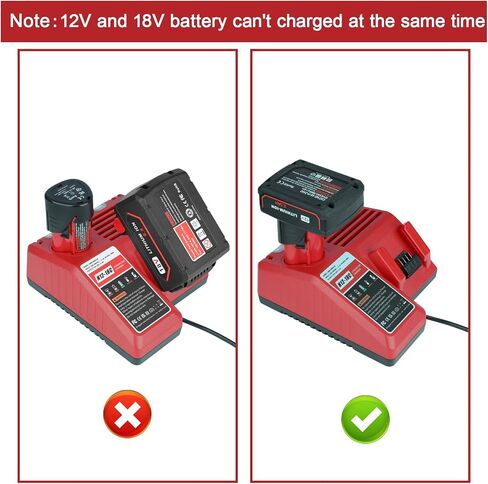استبدال الشاحن السريع لشاحن بطارية Milwaukee M18 وM12، متوافق مع 48-59-1812 48-11-1815 48-11-2420 48-11-1840 12 فولت 18 فولت بطاريات أدوات لاسلكية in Kuwait