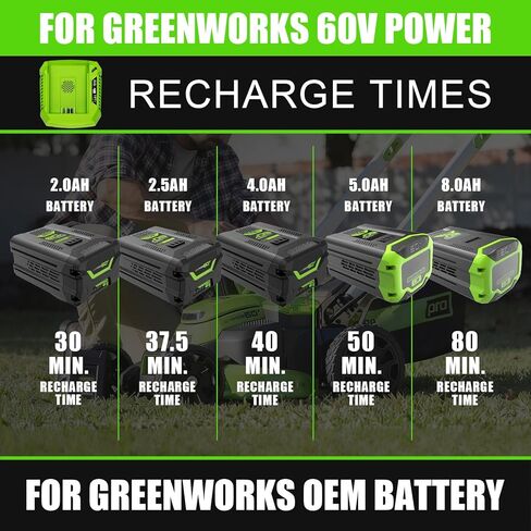 6.0A استبدال الشاحن السريع لشاحن بطارية Greenworks 60V CH60R00 2936902 60DPC10A CH60DP01 متوافق مع بطارية Pro Greenworks 60V LB602 B6025 LB604 LB6041 LB6042 LB6051 in Kuwait