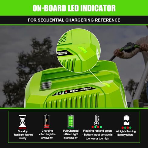 6.0A استبدال الشاحن السريع لشاحن بطارية Greenworks 60V CH60R00 2936902 60DPC10A CH60DP01 متوافق مع بطارية Pro Greenworks 60V LB602 B6025 LB604 LB6041 LB6042 LB6051 in Kuwait