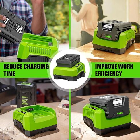 6.0A استبدال الشاحن السريع لشاحن بطارية Greenworks 60V CH60R00 2936902 60DPC10A CH60DP01 متوافق مع بطارية Pro Greenworks 60V LB602 B6025 LB604 LB6041 LB6042 LB6051 in Kuwait