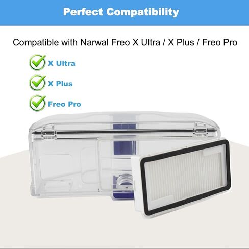 أجزاء صندوق سلة الغبار البديلة المتوافقة مع Narwal Freo X Ultra وFreo X Plus وFreo Pro - تتضمن سلة غبار واحدة ومرشح واحد in Kuwait