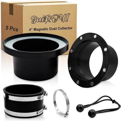 4 Inch Magnetic Dust Collection Fittings Super Magnetic Dust Collectors Kit with 8 Industrial-Grade N52 Magnets Double Rubber Gasket for Dust-Tight Seal Compatible with Shop Vac & Dust Collectors in Kuwait
