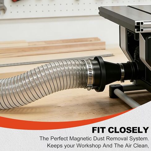 4 Inch Magnetic Dust Collection Fittings Super Magnetic Dust Collectors Kit with 8 Industrial-Grade N52 Magnets Double Rubber Gasket for Dust-Tight Seal Compatible with Shop Vac & Dust Collectors in Kuwait