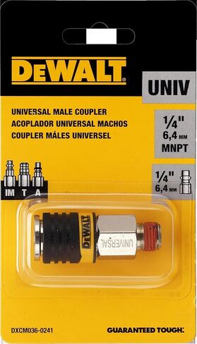 DEWALT 1/4" MNPT Male Universal Air Couplerwith 6-Ball Quick Connect: Fits Industrial, Automotive, and ARO Plugs, 300 Max PSI in Kuwait
