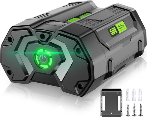 استبدال BA2800 56V 5.0Ah لبطارية EGO 56V BA2800 BA1400 BA2800T BA4200 BA1400T المتوافقة مع جميع أدوات الطاقة EGO 56V - وقت تشغيل أطول 4 مرات وحامل بطارية جديد in Kuwait