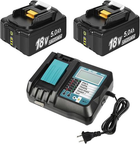 BL1850B 18V 5.0Ah Battery and Charger for Makita,New Version DC18RC Charger with LCD Display Compatible with Makita LXT Li-ion Battery BL1850 BL1840 BL1830 BL1820 BL1815(Black) in Saudi Arabia