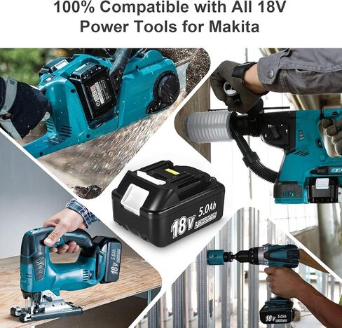 BL1850B 18V 5.0Ah Battery and Charger for Makita,New Version DC18RC Charger with LCD Display Compatible with Makita LXT Li-ion Battery BL1850 BL1840 BL1830 BL1820 BL1815(Black) in Saudi Arabia