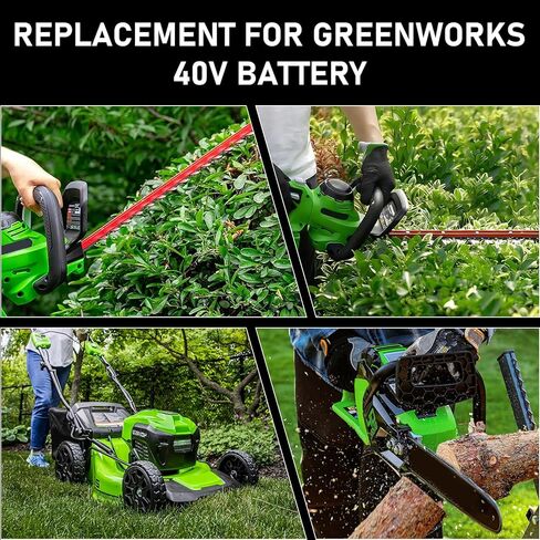 6000mAh Lithium ion 29472 Replacement for Greenworks 40V Battery Compatible with Greenworks 40 Volt Battery 29472 29252 20202 22262 25312 25322 20642 22272 27062 21242 Tools (Not for Gen 1) (Black) in Kuwait
