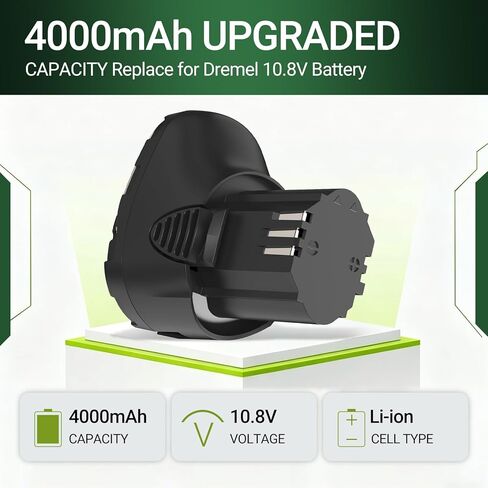 4.0Ah Battery Replacement for Dremel 10.8V Battery 855-02 855-01,Compatible with Dremel 8000-01 8001-01 8001-02 Power Tool in Kuwait