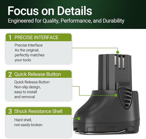 4.0Ah Battery Replacement for Dremel 10.8V Battery 855-02 855-01,Compatible with Dremel 8000-01 8001-01 8001-02 Power Tool in Kuwait