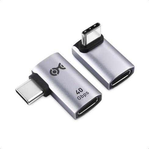 كيبل ماترز مجموعة محول USB-C بزاوية قائمة 40 جيجابايت في الثانية مع بي دي 240 واط (محول USB C 90 درجة) باللون الاسود - متوافق مع ثاندربولت 4 وUSB 4 وثاندربولت 3 من كومبو باك in Kuwait