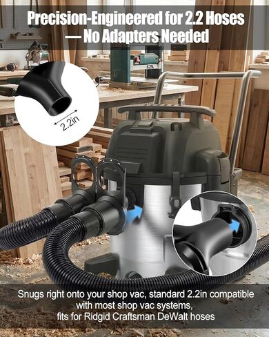 2.2 Inch Shop Vacuums Y Adapter with Dual Blast Gates, Y Splitter for Dust Collector Hose, Independent Airflow Control for Woodworking Shop, Compatible with Ridgid Craftsman Wet Dry Vac Systems in Kuwait