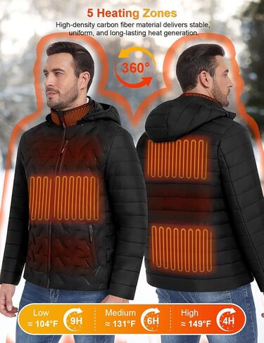 DEOLAX Heated Jacket with Battery Pack Included（Hidden Control） Waterproof Lightweight Heated Jackets for Men and Women in Saudi Arabia