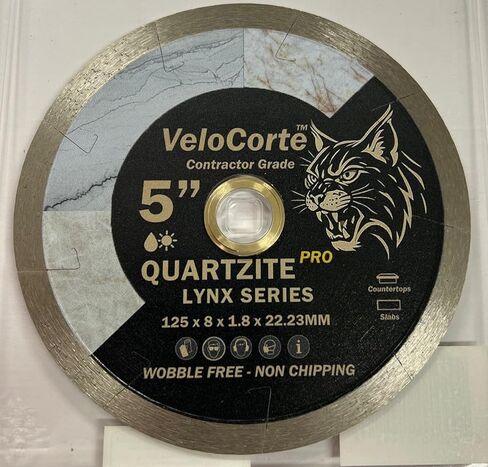 5" Quartzite Pro Lynx Series Diamond Saw Blade for Quartzite Countertops & Slabs – 125 x 8 x 1.8 x 22.23 mm, Wet/Dry, Wobble Free, Non-Chipping (VCQ5) in Kuwait