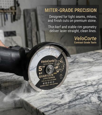 5" Quartzite Pro Lynx Series Diamond Saw Blade for Quartzite Countertops & Slabs – 125 x 8 x 1.8 x 22.23 mm, Wet/Dry, Wobble Free, Non-Chipping (VCQ5) in Kuwait