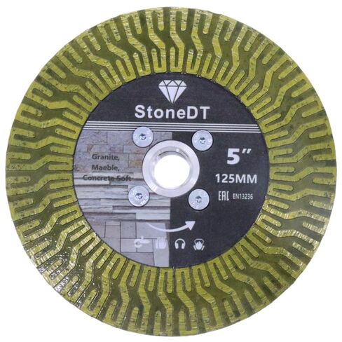 5 Inch Granite Cutting Blades Turbo Rim Diamond Cutting Disc, Saw Blades with 5/8"-11 Flange for Angle Grinder, Cutting or Grinding Granite Marble Concrete Brick in Kuwait