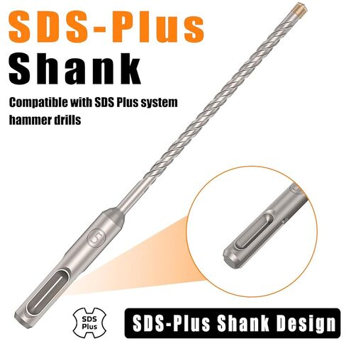 15 قطعة 3/16 بوصة × 6.3 بوصة مجموعة لقم مثقاب الخرسانة SDS Plus، رؤوس مثقاب حجرية ذات أطراف كربيد للمطرقة الدوارة، طرف متقاطع احترافي للخرسانة والطوب والحجر والكتلة ومعبأة بشكل فردي in Kuwait