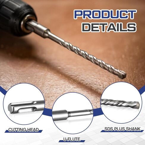 30 Pcs 1/4 x 6 Inch SDS Plus Rotary Hammer Drill Bits, Concrete Drill Bit Set, Carbide Tipped for Brick Masonry Stone and Concrete in Kuwait