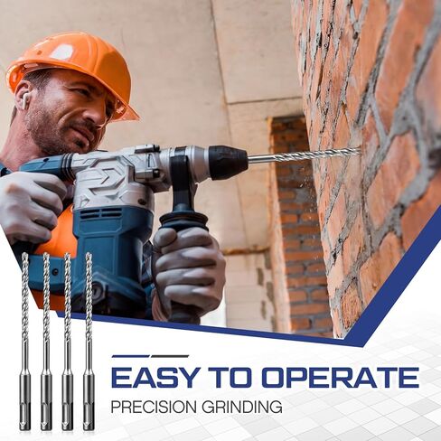 30 Pcs 1/4 x 6 Inch SDS Plus Rotary Hammer Drill Bits, Concrete Drill Bit Set, Carbide Tipped for Brick Masonry Stone and Concrete in Kuwait