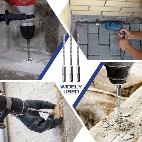 30 Pcs 1/4 x 6 Inch SDS Plus Rotary Hammer Drill Bits, Concrete Drill Bit Set, Carbide Tipped for Brick Masonry Stone and Concrete in Kuwait