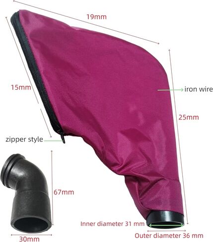 9403 9401Belt Sander Dust Collection Bag with Elbow, Nylon Zipper Dust Bag, Sanding Machine Dust Accessory in Kuwait