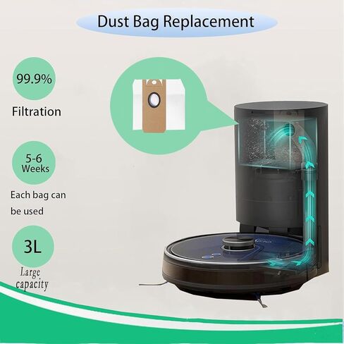 Replacement Dust Bgas for Ionvac SmartClean V4 Self Emptying Robot Vacuum Cleaner Accessories, Vacuum Bags 10pcs in Kuwait