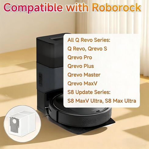 16 حزمة من أكياس الغبار Qrevo لـ Roborock QV 35A/Qrevo S5V/Saros 10R/Qrevo Edge S5A/Qrevo CurvX/S5X/MaxV/Pro/Master/S8 MaxV Ultra/QX Revo Ultra Robot Vacuum Cleaner، مكنسة كهربائية روبوتية. in Kuwait