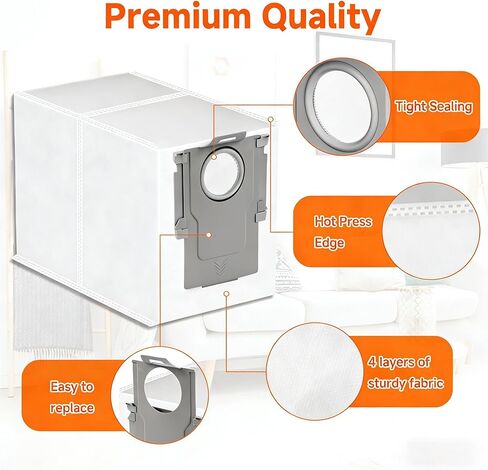 16 حزمة من أكياس الغبار Qrevo لـ Roborock QV 35A/Qrevo S5V/Saros 10R/Qrevo Edge S5A/Qrevo CurvX/S5X/MaxV/Pro/Master/S8 MaxV Ultra/QX Revo Ultra Robot Vacuum Cleaner، مكنسة كهربائية روبوتية. in Kuwait